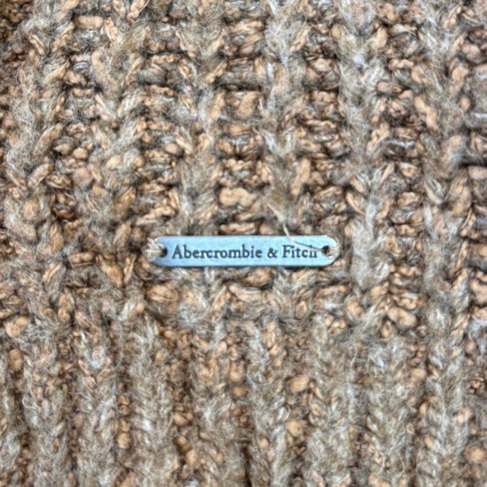 Abercrombie & Fitch Chunky Cable Knit Long Cardigan Sweater Brown Tan - Size M - Picture 6 of 6